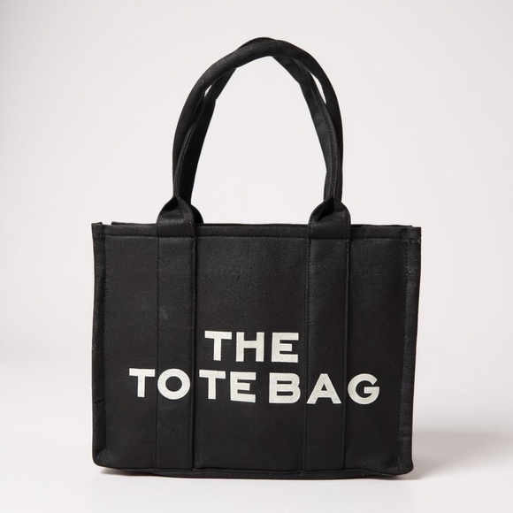 Handbags - "THE TOTEBAG" Black Canvas Tote – Chic, Spacious & Brand New! 🖤